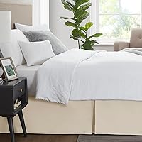 Vista 206 de Nestl - Falda plisada de cama de fácil ajuste, con caída a medida de 14 pulgadas, microfibra suave de doble cepillado, con calidad de hotel