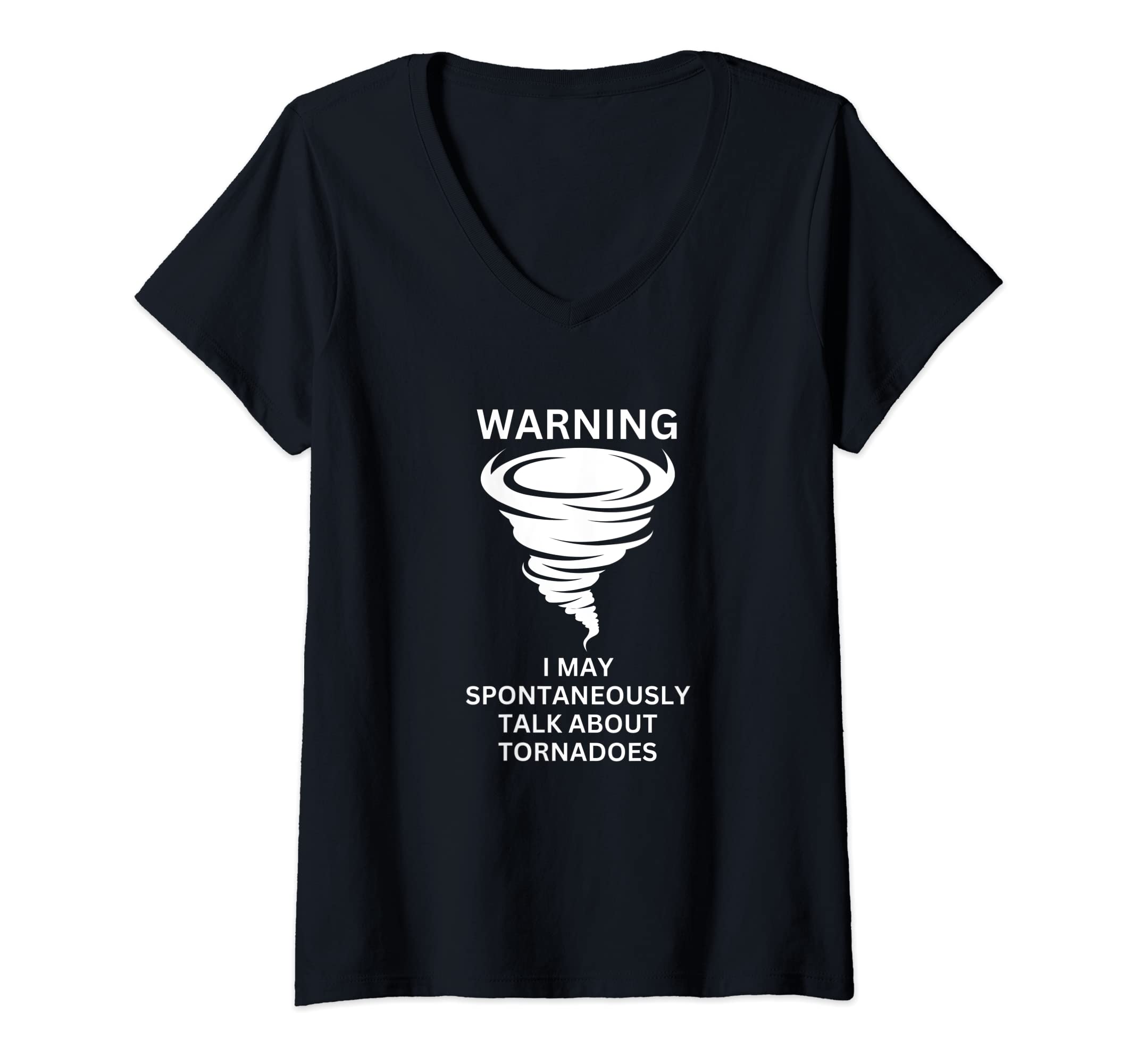 Womens Funny Tornado Design for Storm Chasers V-Neck T-Shirt