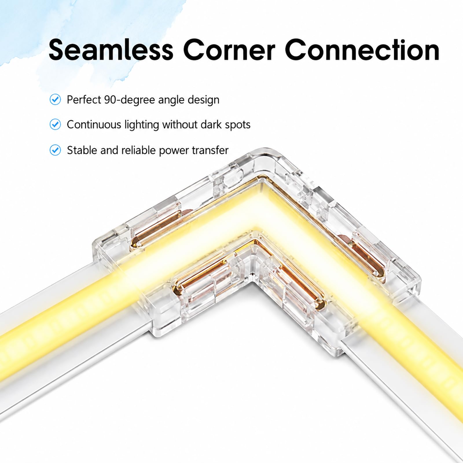 12 Stück COB-LED-Anschluss, 2 Pins, LED-Streifenverbinder, 8 mm, L-Eckverbinder, ohne Löten, für COB-LED-Streifen, Schnellkupplung für Lichtstreifen, einfache Installation, Büro und Beleuchtung