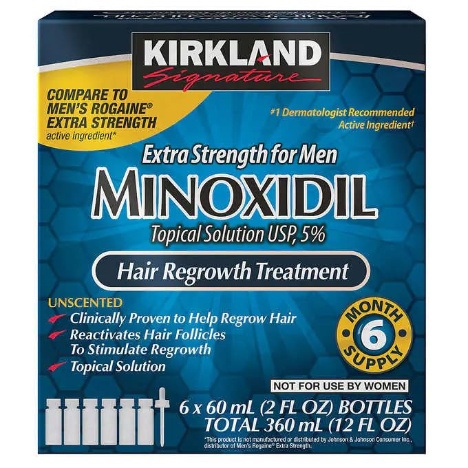 Miniatura 2 de Minoxidil - Solución tópica al 5% para hombres, tratamiento extra fuerte para el crecimiento del cabello, aplicador con cuentagotas incluido