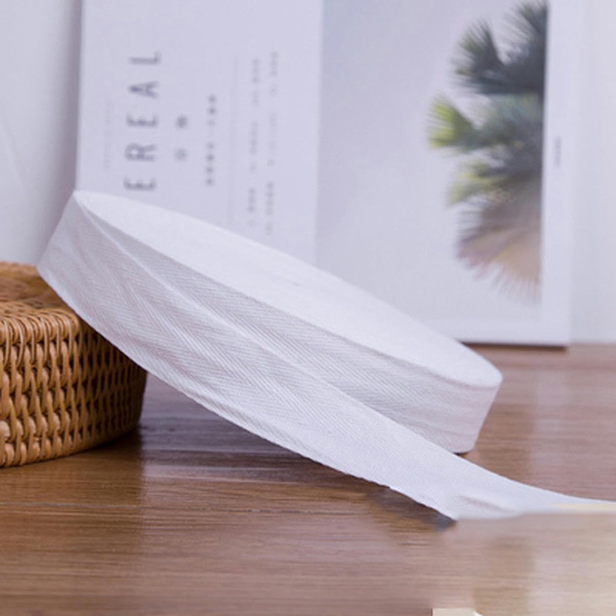 Cinta de algodón ecológica de 50 yardas, cinta para bolsa, cinta para coser, encuadernación al bies, accesorios para manualidades DIY-30mm