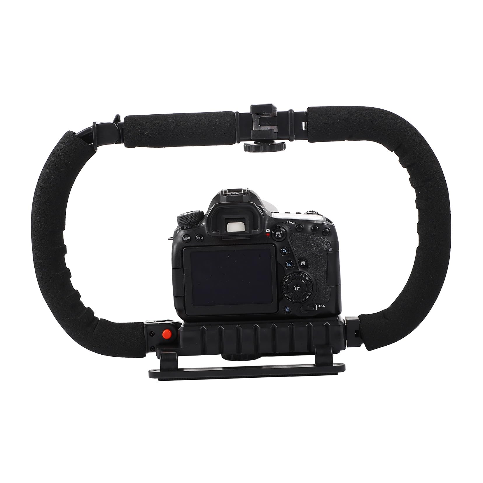Stabilizzatore Video per Smartphone e Fotocamere Dv Impugnatura in Spugna Antistanchezza e 3 Porte Hot Shoe per Videomaker e Fotografi Professionisti