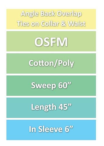 Miniatura 44 de Personal Touch - Vestido unisex para hospital, con ángulo de espalda y lazos superpuestos en el cuello y la cintura, color verde azulado/azul Verde