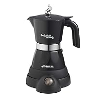 Ariete 1358 Moka Aroma – Moka elettrica 2, 4 tazze – Autospegnimento – Mantenimento temperatura per 30′ – 400 Watt – Nero