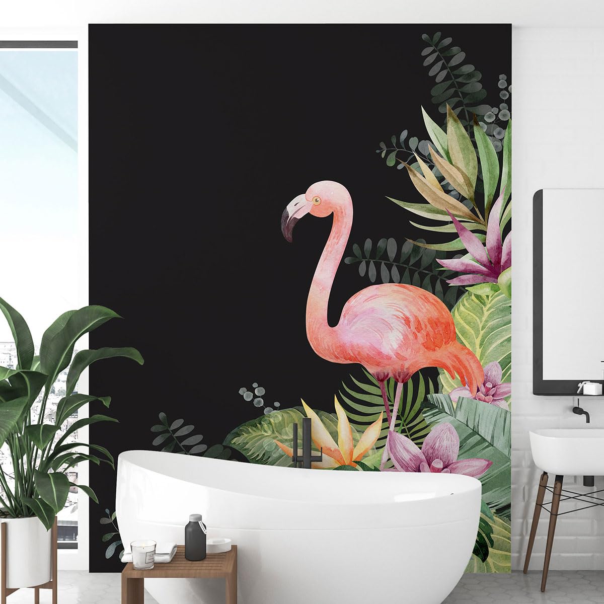 Papier peint panoramique Flamant rose pour transformer votre salon