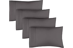 Queen Size Pillow Cases Set of 4 - Soft and Luxurious Pillowcases...