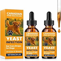 [2-Pack] Clinical Yeast Infection Treatment for Dogs for Cats & Dogs - Canadian Vet-Strength Dog Ear Cleaner Infection - Ear & Skin Itch Relief, with Probiotics for Pets (A Canadian Company)