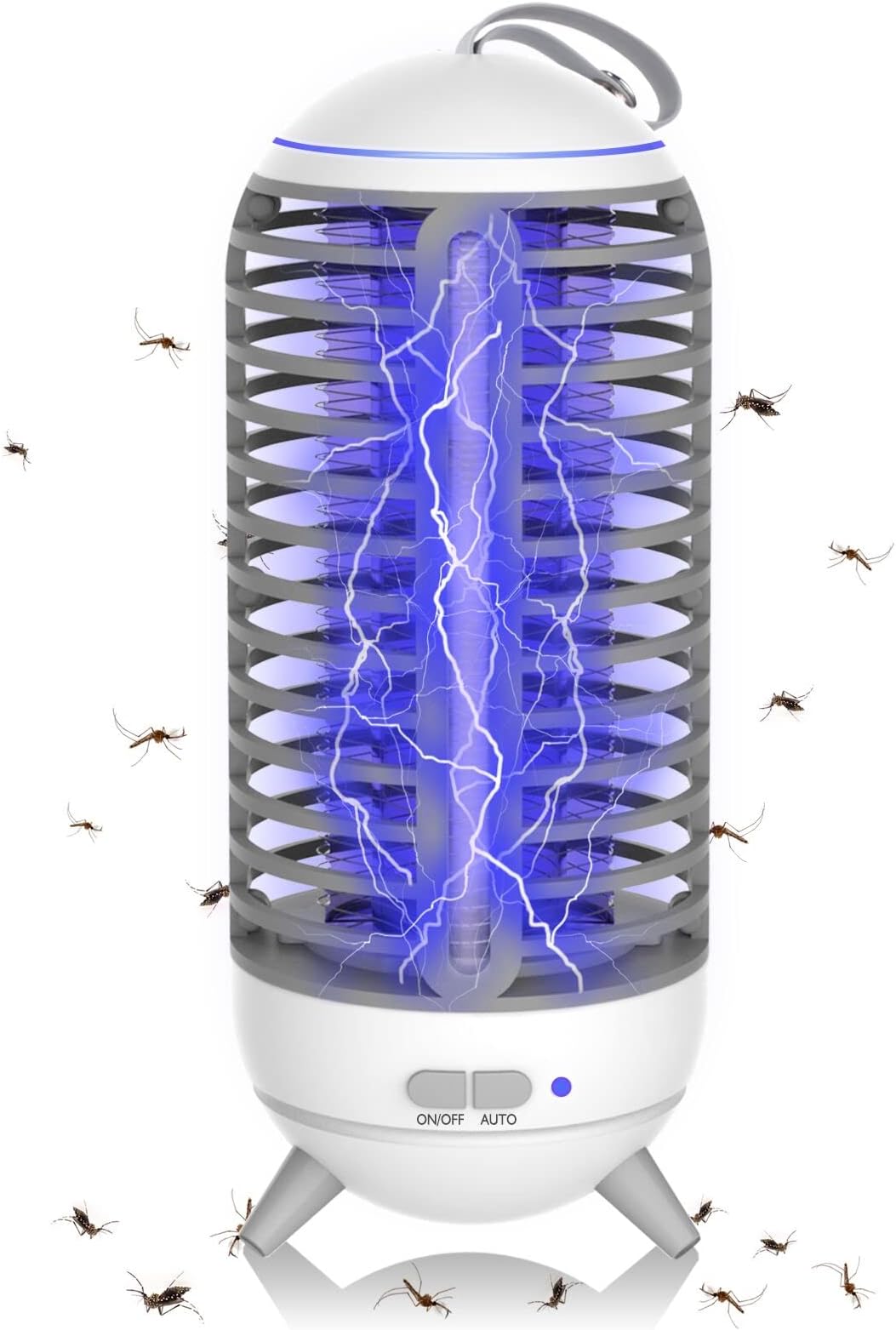 Bug Zapper with Auto Light Sensor, Cordless & Rechargeable Mosquito Zapper Indoor Outdoor, 2 in 1 Lighting and Zapping, High Powered UV Light Fly Trap 360 Degree Mosquito Killer.