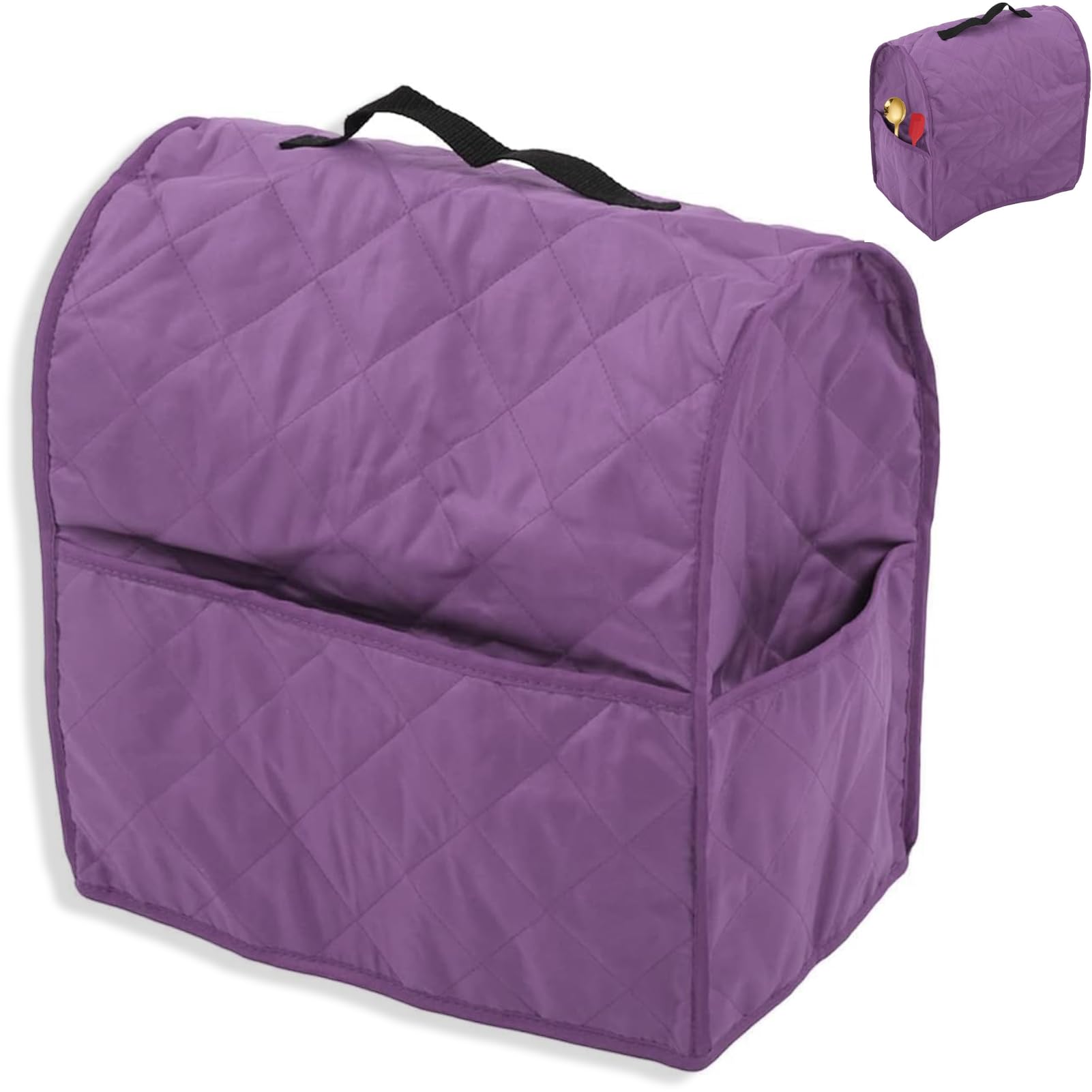 14.2x9.1x14.2inch Stand Mixer Cover, Protective Dust Cover for Kitchen Mixers, Anti Dirt Anti Scratches Carry Bag with Top Handle and Pockets for Kitchen Stand Aid Mixer (Purple)