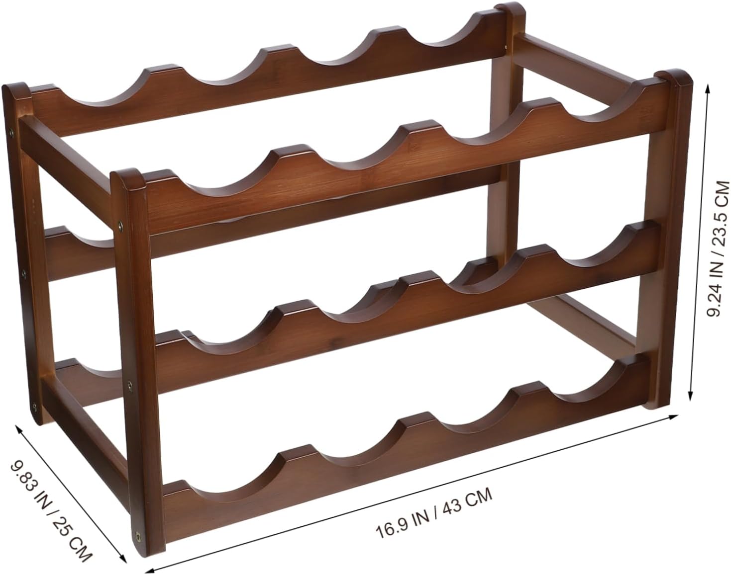 OUNONA Bamboo Wine Rack Stylish Wine Bottle Holder for Home Kitchen Modern Design and Entertaining