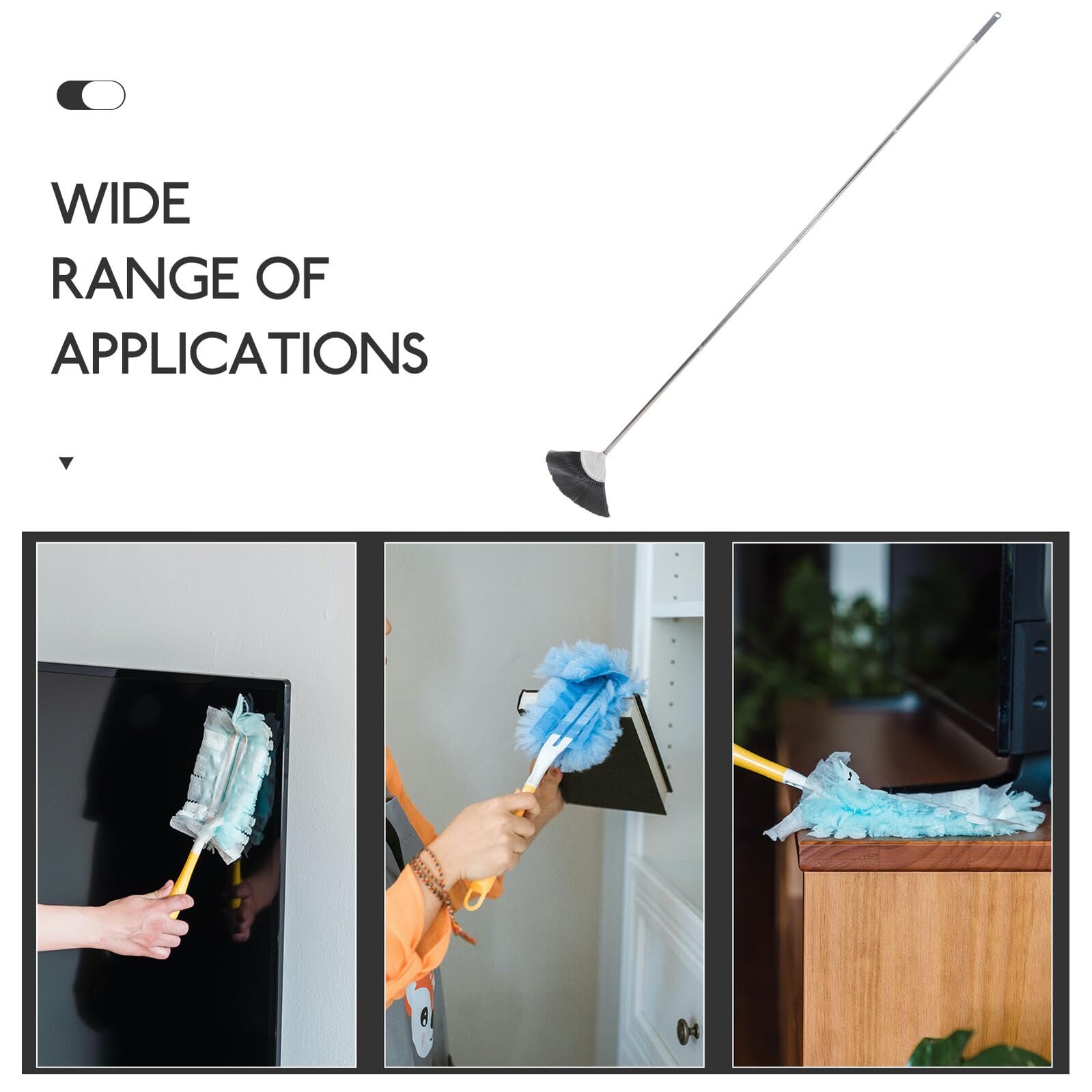 Limpiador Extensible para Polvo con Pértiga Telescópica de Acero Inoxidable