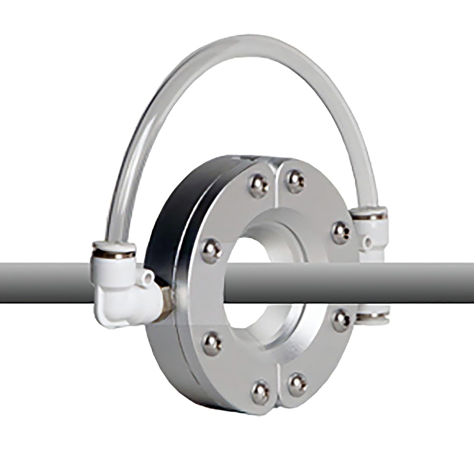 Soffiatore a lama d'aria, in lega di alluminio a 360°, 2 prese d'aria, installazione divisa, flusso d'aria uniforme per l'asciugatura di tubi e cavi, compatibile con compressori d'aria da 13 mm