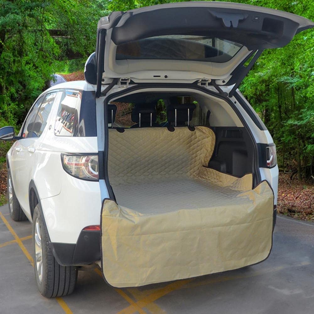 Alfombrillas Maletero Coche Almohadilla Automática Manta Protección Automóvil Fundas Asiento Tela Oxford Estera Maletero Mascota Lona Perro Gato Atrás Bandeja Maletero(Caqui)