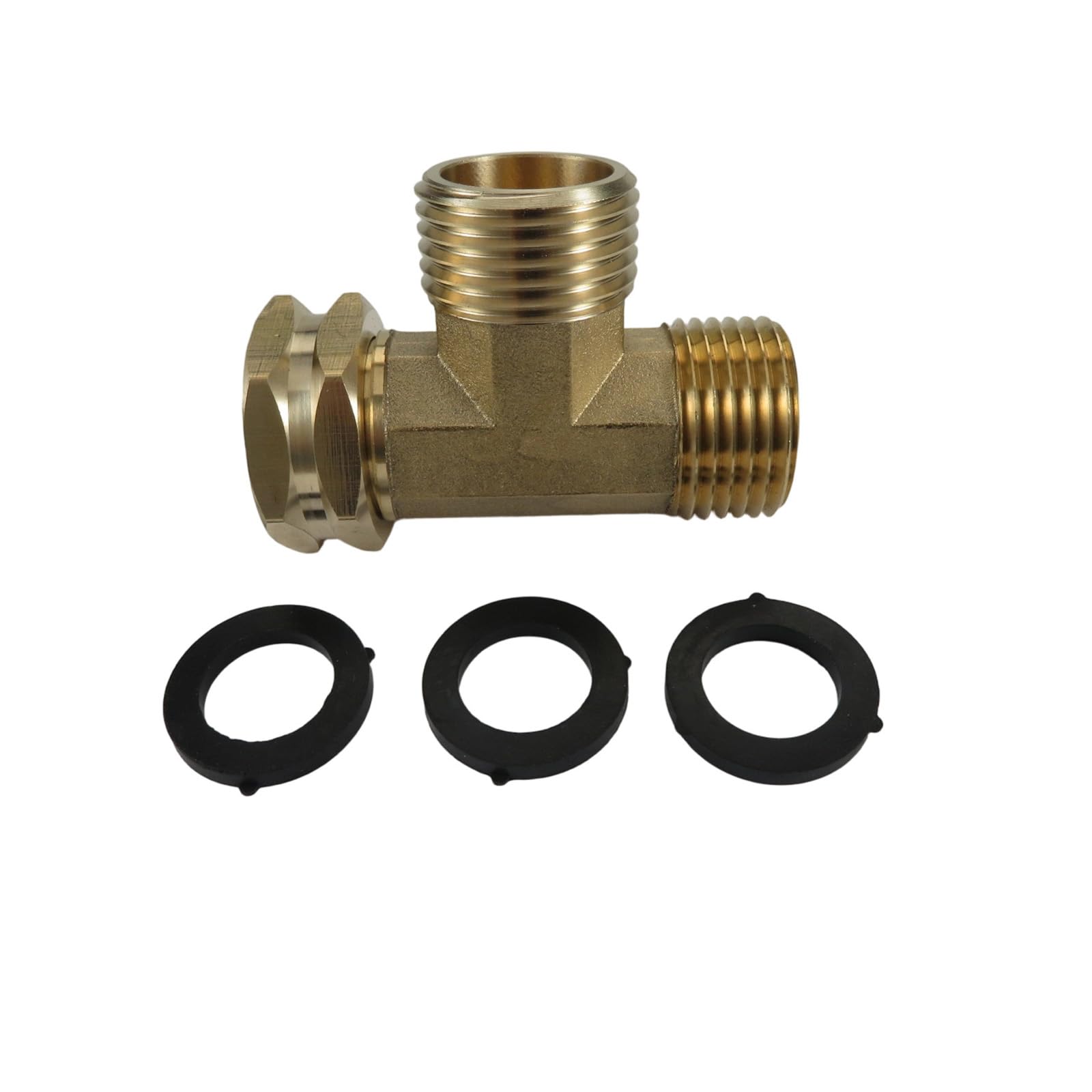 Elnwnnkc A T Shape Pipe Connector 3 / 4Inch Standard Brass Swivels Fitting For Garden Hose Water Flows Distribution Enduring Joint