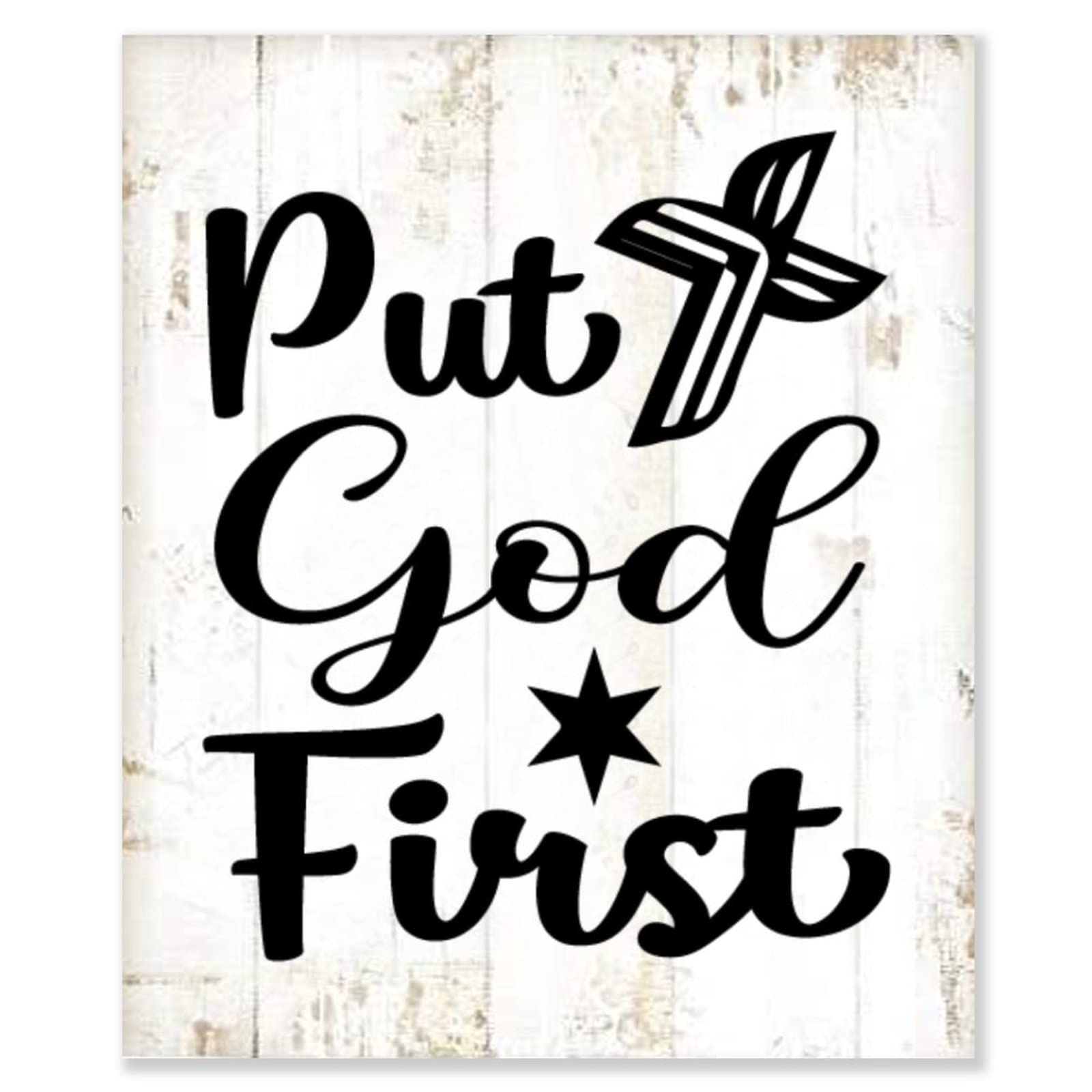 Amazon.com: ArogGeld Put God First Wooden Sign Bible Verses Signs 