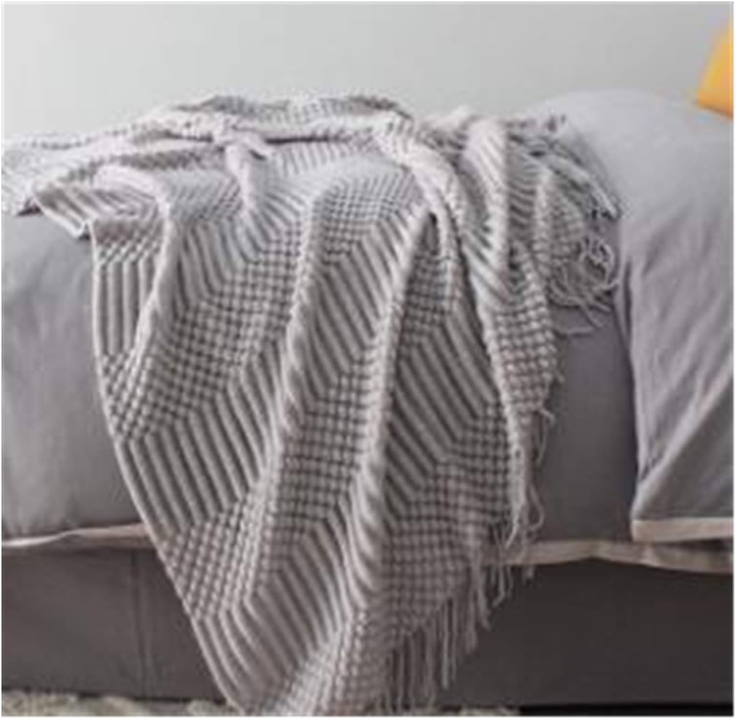 WSZMD Fleece Blanket Blanket Knitted Large Soft Thread Throw Sofa Blanket Warm Knitting Plaids Blankets Bed Blanket (Color : 2, Size : 127x220cm)