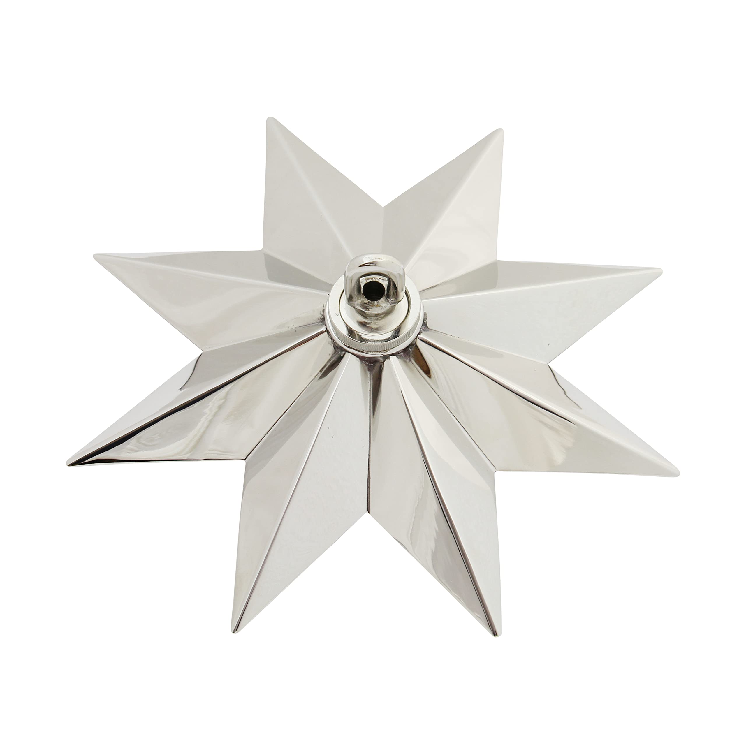 RCH Hardware CN-11-PN Solid Brass Decorative Star Shaped Ceiling Canopy Medallion Accent for Chandeliers and Pendant Lighting with Matching Screw Collar and Loop