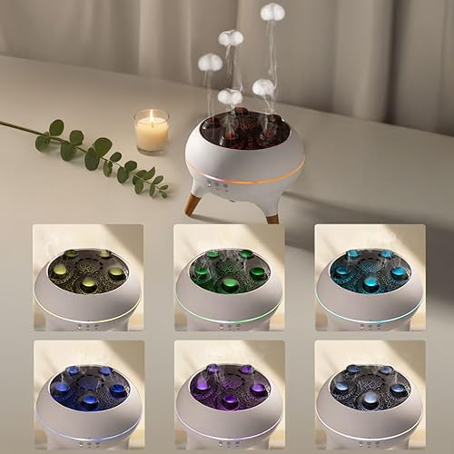 Miniatura 5 de Humidificador de nube de hongos, difusor de aceite esencial de aromaterapia con modo activado por sonido, 7 modos de humo, niebla de gelatina y LED