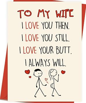 Asmallgf Romantic Wife Valentines Card for Her Women, Best Anniversary Birthday Gifts from Husband, Love You Card for Fiancee