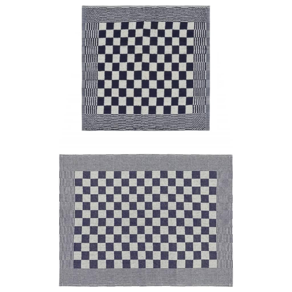 20-częściowy zestaw ręczników niebiesko-białych ze 100% bawełny z 10 ścierkami do naczyń 50 x 70 cm i 10 ręcznikami dla gości 50 x 50 cm do kuchni, łazienki i codziennego czyszczenia, chłonne, trwałe