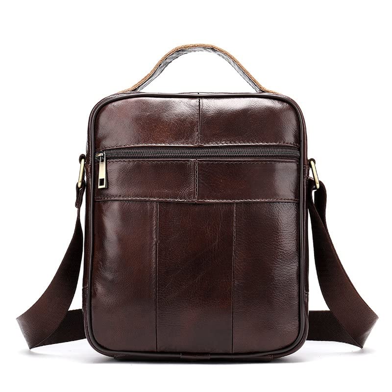 Men's Shoulder Bag Leather Bag Fashion Messenger Bags Flap Zipper Male Solid Crossbody Handbags (Color : A, Size (A4