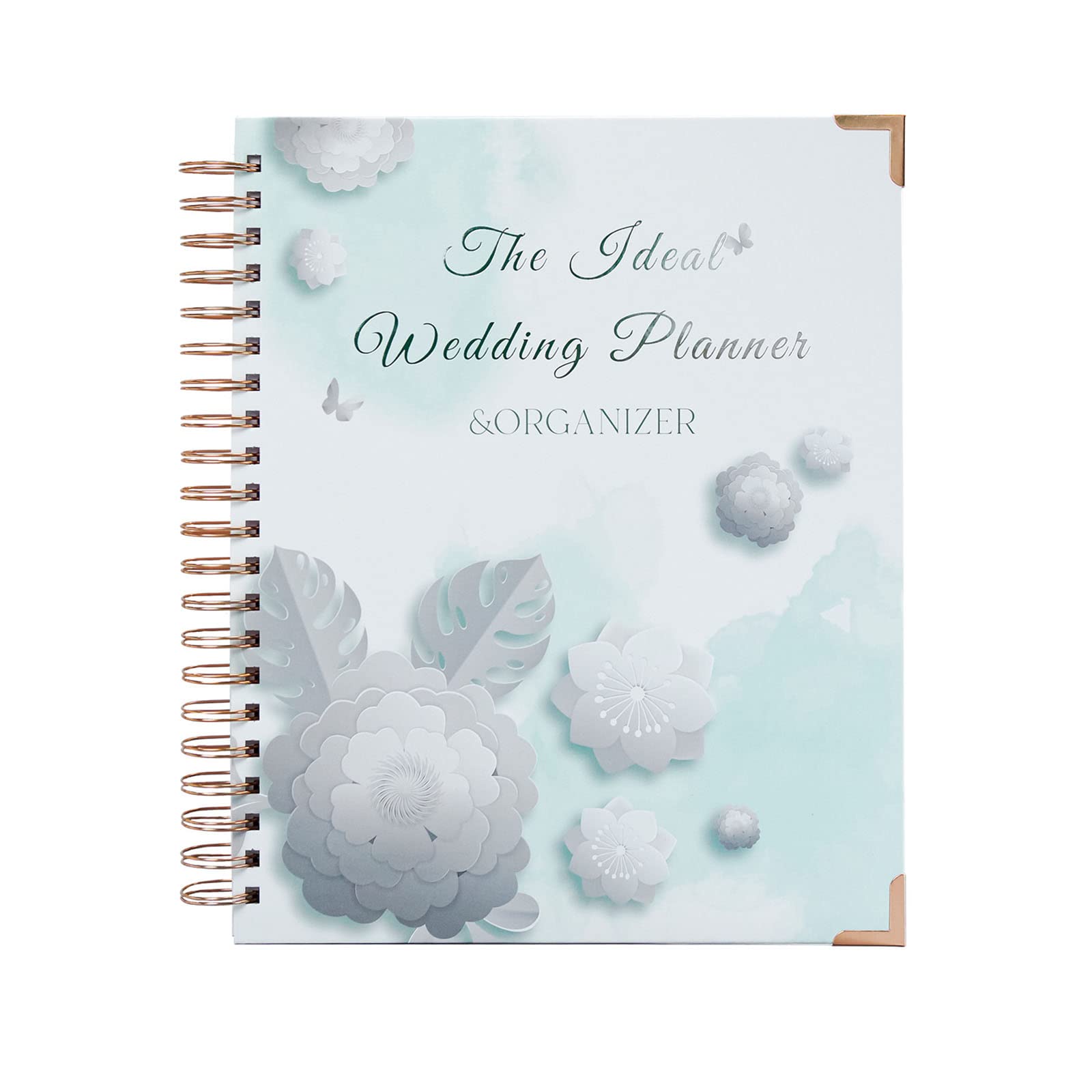 Planificador y Organizador de Bodas Cuaderno de Espiral Diario Gobernado para Posible Pareja como Regalo de Compromiso con Pegatinas,Blue,A4(280 * 210mm)