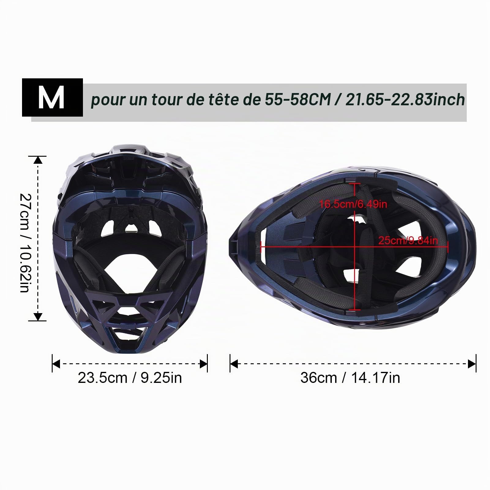 Casque de VTT intégral pour Homme avec visière, Doublure EPS, léger et Respirant, pour Tout-Terrain, Casque de Course