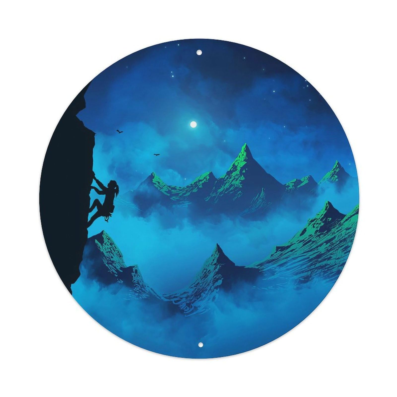 Extreme Sports Misty Mountain Top And Rock Climbing Metal Tin Sign