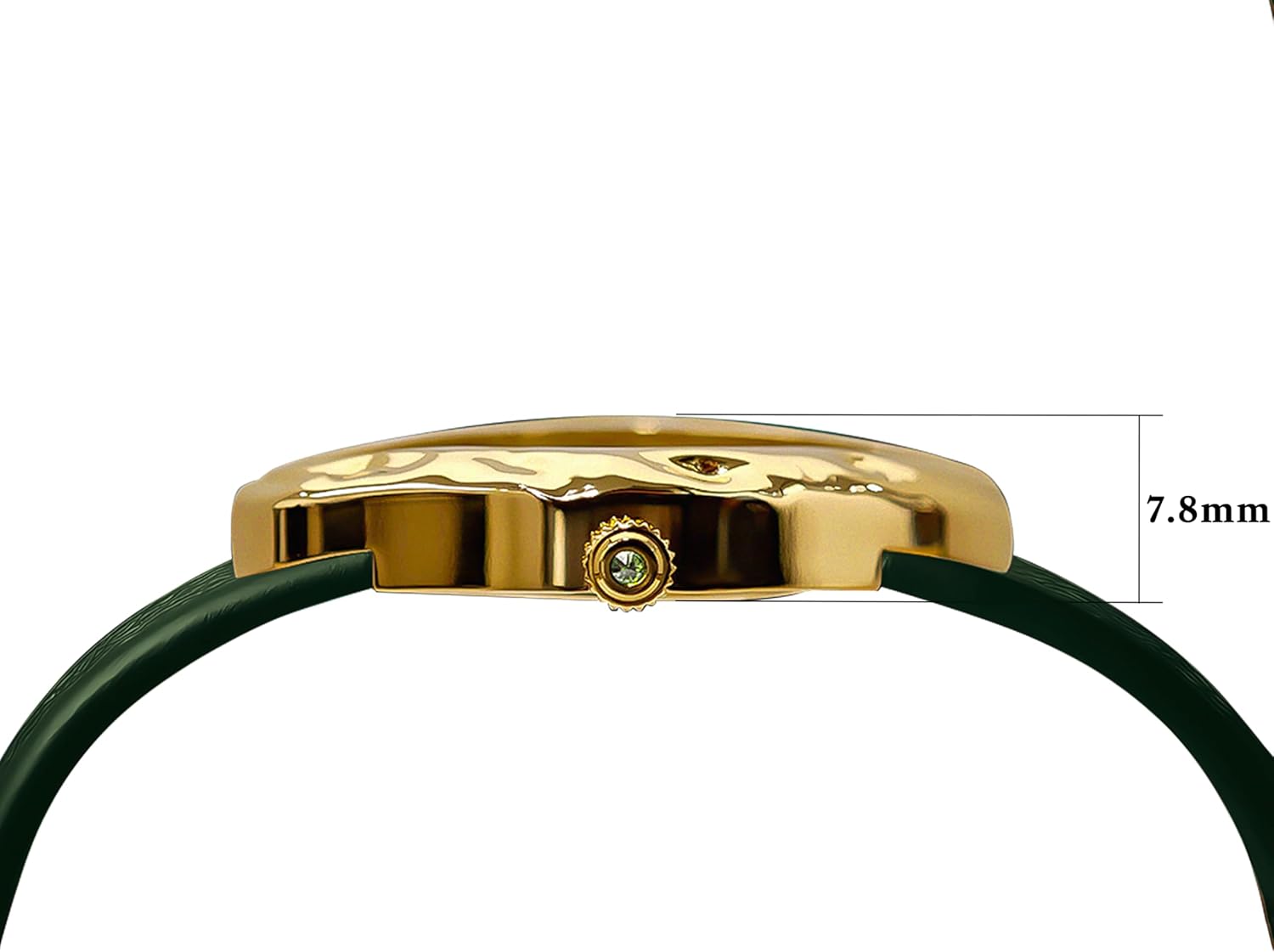 PASCAL Paradoxe Diamond Watch for Men Women, Fluid-Inspired Case Design, Lab-Grown Diamonds, Swiss Quartz Movement, Sapphire Crystal, 3 ATM Water Resistant, Luxury Watch Gift for Him (Green) - Image 3