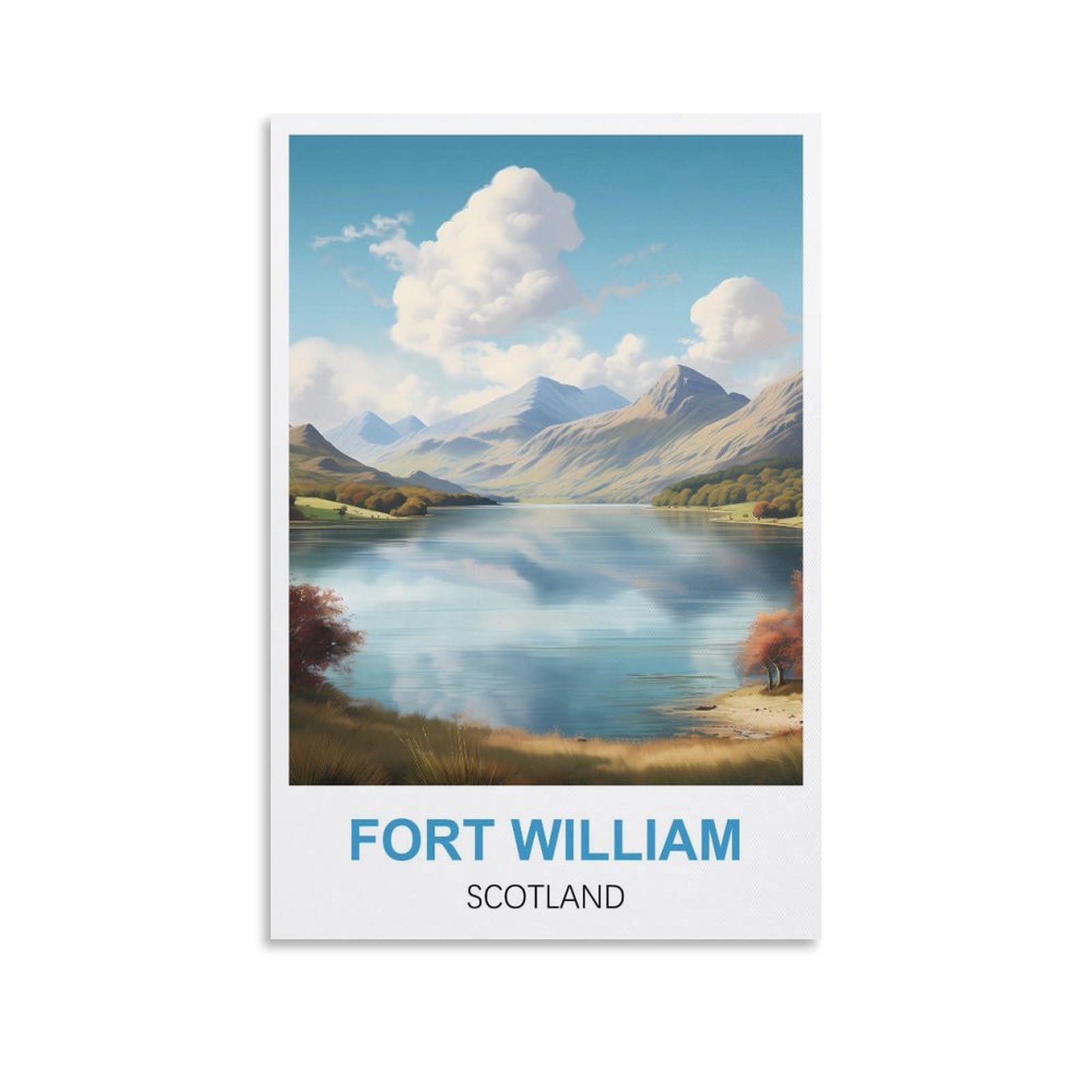 EZMLFA 5D DIY Diamond Painting Kit,Fort William Scotland Diamond Art Kits for Beginner,Gem Art Kits Round Drill for Home Wall Decor Gifts 40x50cm