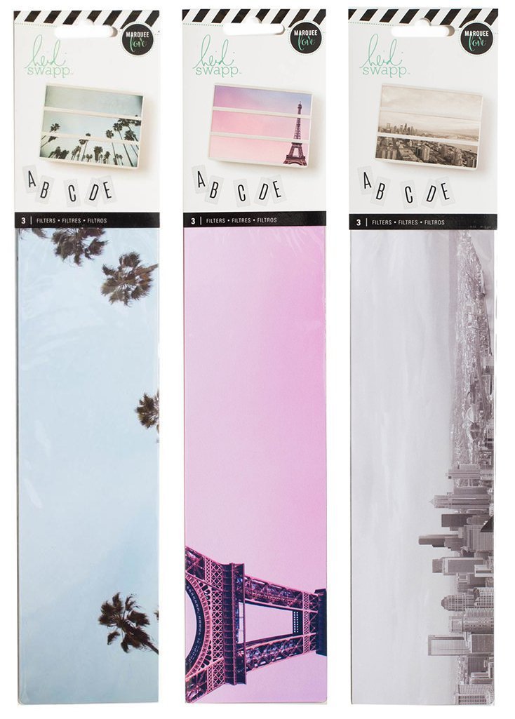 Heidi Swapp - Lightbox Backgrounds Set - Palm Trees, Urban & Eiffel Tower - 3 Item Set - 9 Background Inserts