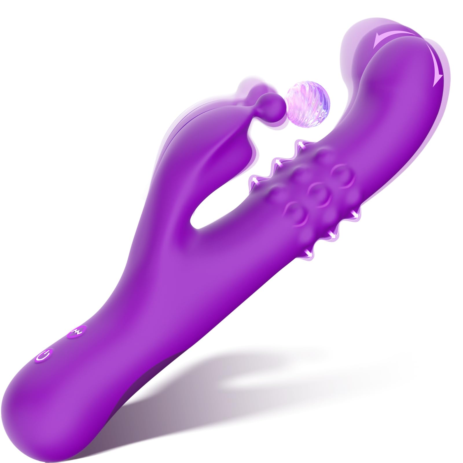 Rabbit Dildo Vibrator Adult Sex Toys for Women 3 in 1 Digging Swelling G Spot Vibrator Massager Clitoral