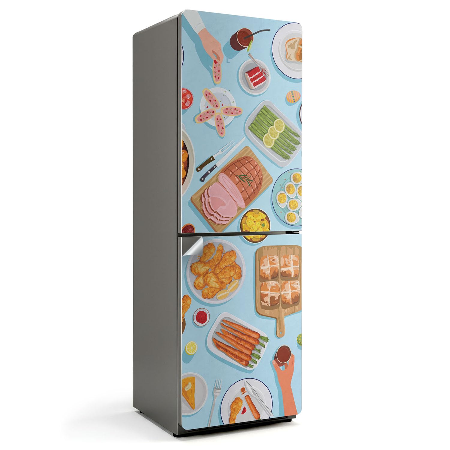 Sticker Frigo 60x180 cm Autocollant Cuisine Revêtement Décoration