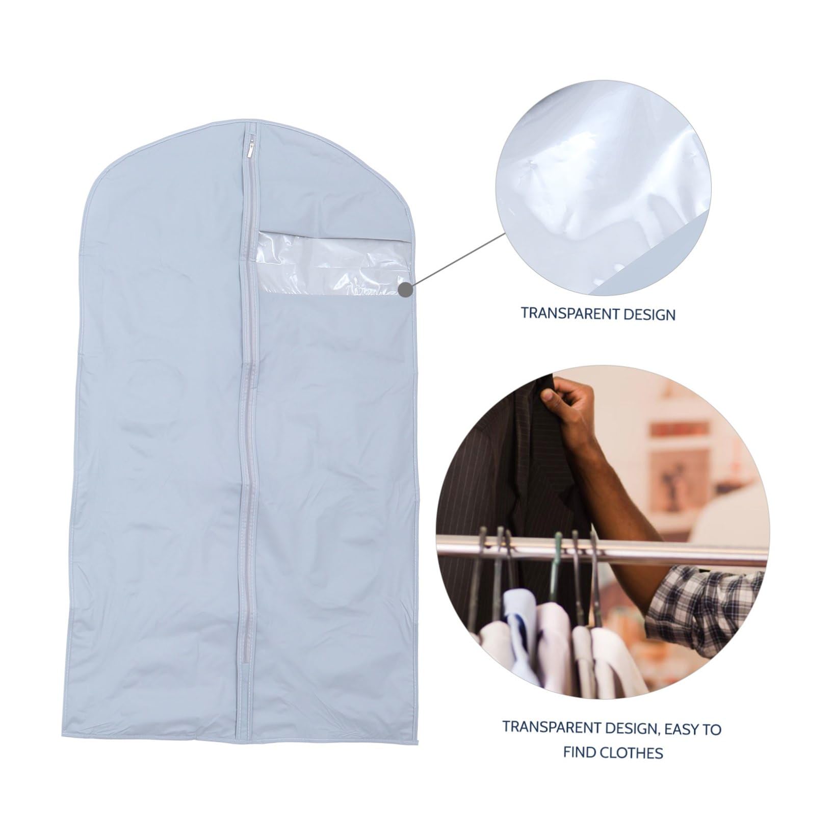 Funda Protectora Translúcida para Abrigos y Trajes 5 Piezas | Plástico, Reutilizable, Anti Polvo Pelo de Mascota, Ayuda a Evitar el Amarilleo