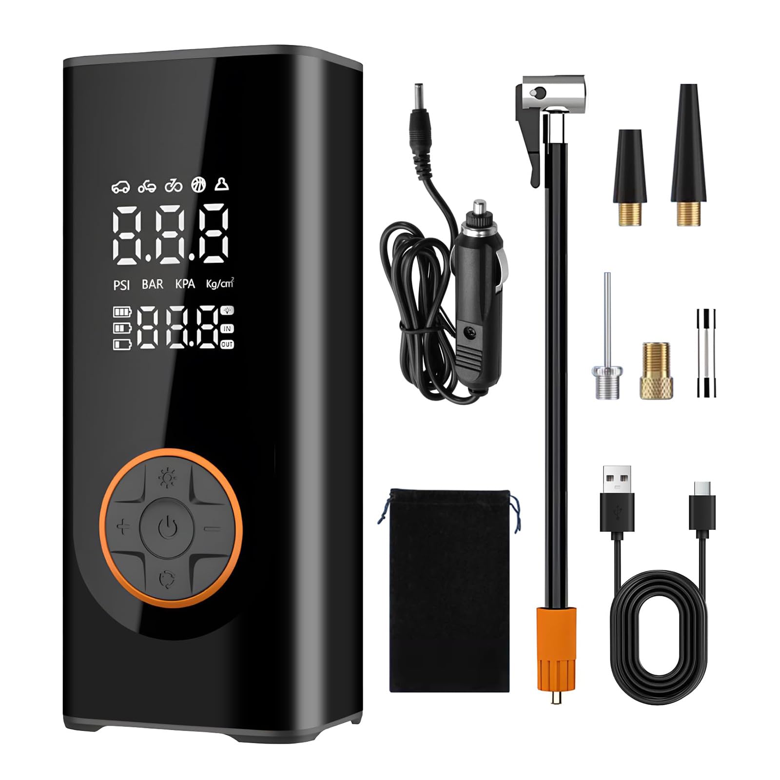 Jdnh Light Car Air Compressor Pumps Electric Tire Inflators For Motorcycle Bicycles Tire Inflator Portable Air For Inflatables Car Tires