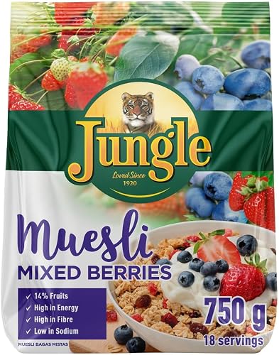 Jungle Muesli Mixed Berries High Fiber Cereal 750g