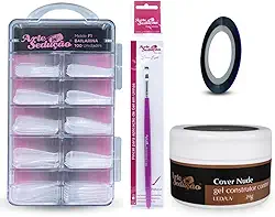 Kit Gel Cover Nude + Pincel +100 Molde f1 Bailarina + Brinde
