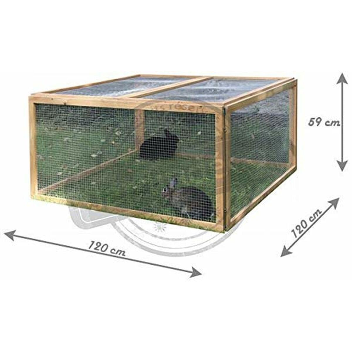 Kerbl Pet Freigehege Vario, 120 x 120 x 59 cm, 6 Elemente, flexibel aufbaubar, einfache Montage, erweiterbar