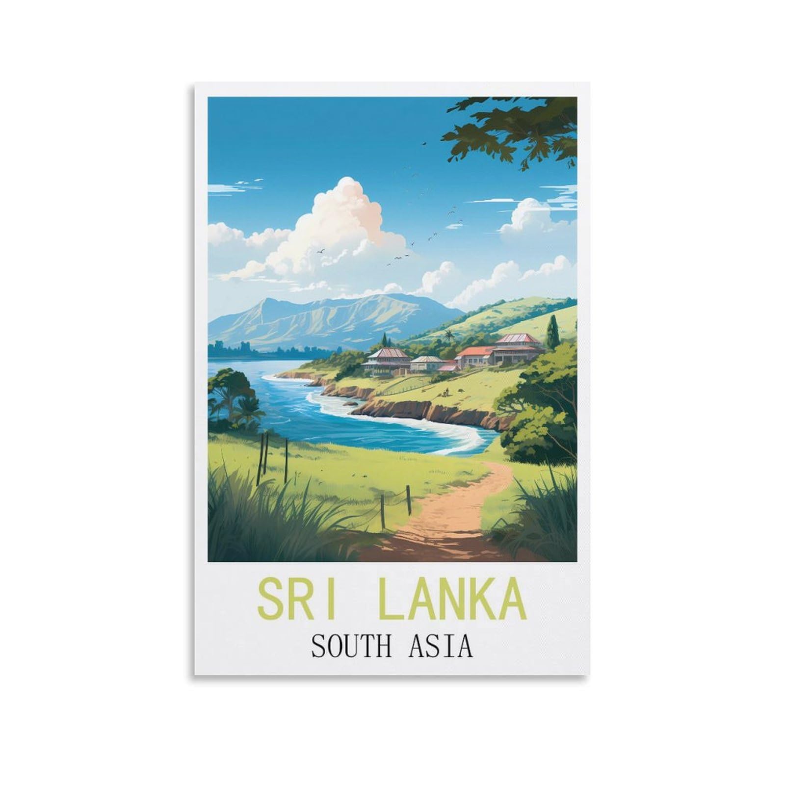 Funny Tin Signs,Sri Lanka South Asia,Wall Art Decorative Plaque Decor for Home Livingroom Bedroom Cafes Coffee Bars Decoration Gifts 30x40cm