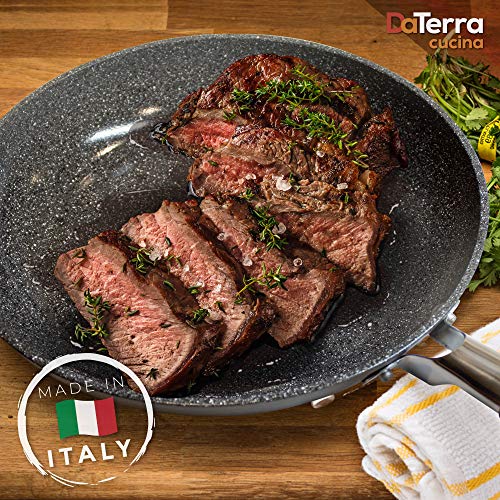 image for DaTerra Cucina 11” Nonstick Frying Pan w/Lid | Made in Italy | PTFE,