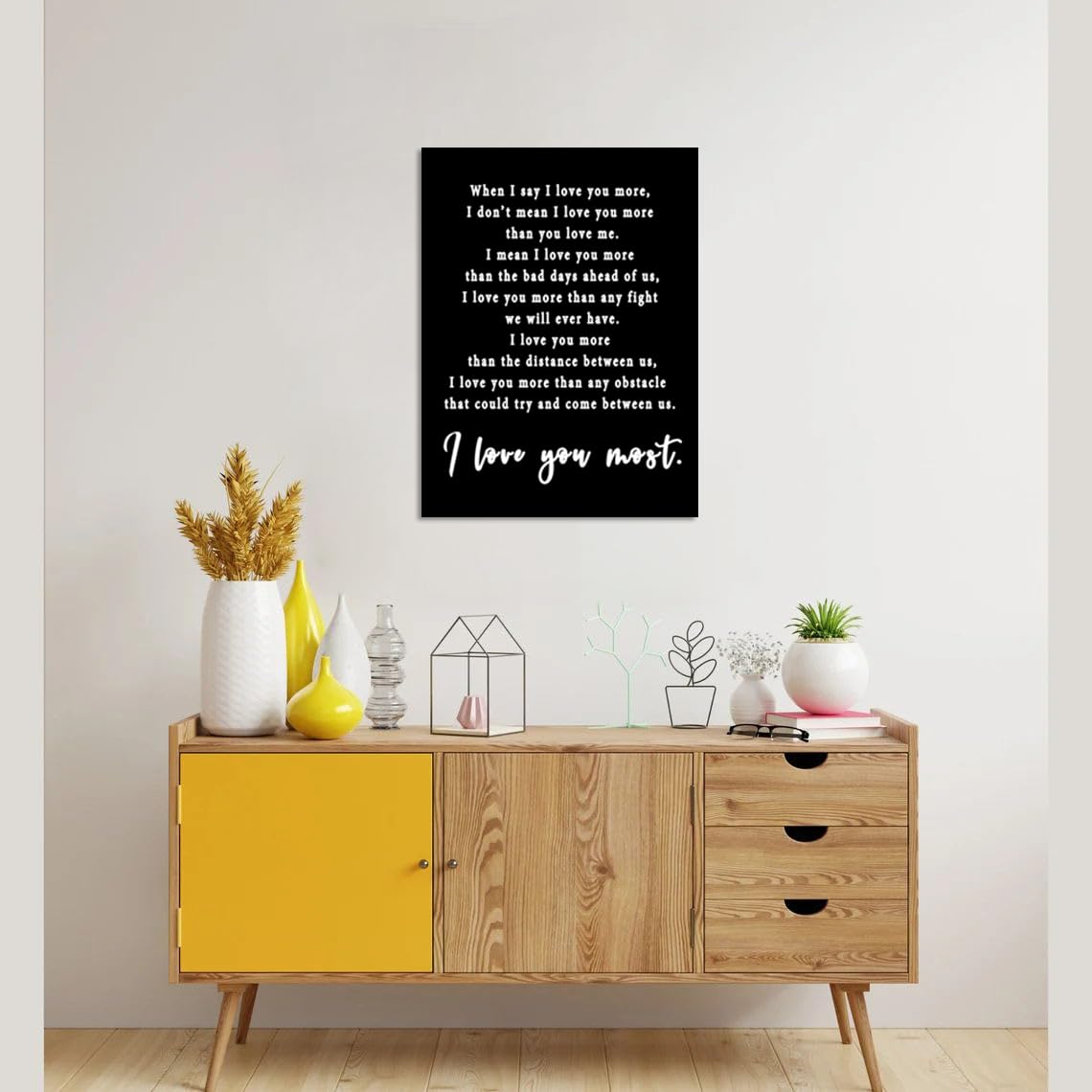 Amazon.com: FOSULA I Love You More Canvas Print Art, I Love You