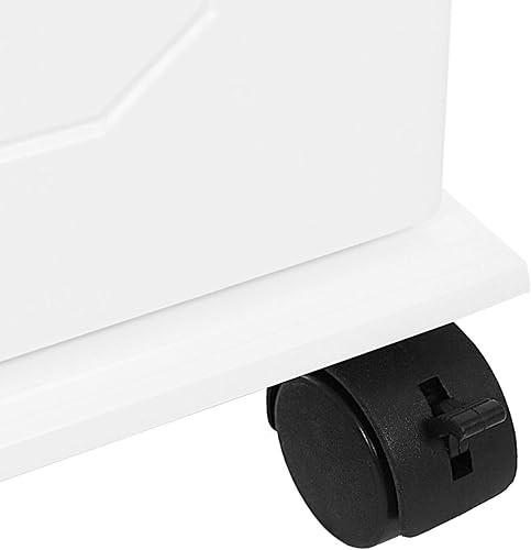 Miniatura 5 de SONGMICS UJJC061W01 - Armario de joyería con ruedas, espejo y cierre independiente con luces LED, cajón grande, color blanco