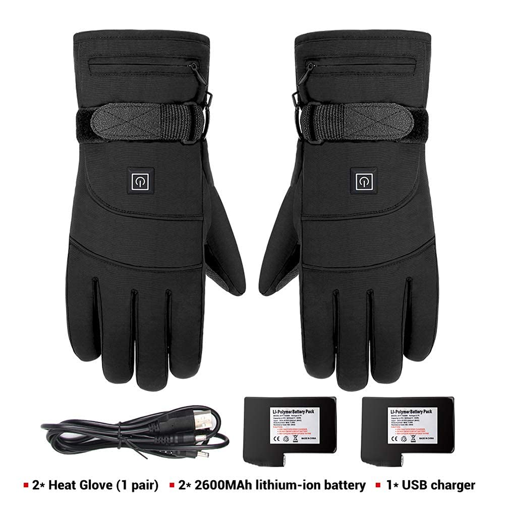 Guantes térmicos eléctricos para Exteriores, Interiores, calefacción a batería, Guantes de Invierno a Prueba de Viento para Exteriores, cálidos, para Montar en Motocicleta, Caza, e