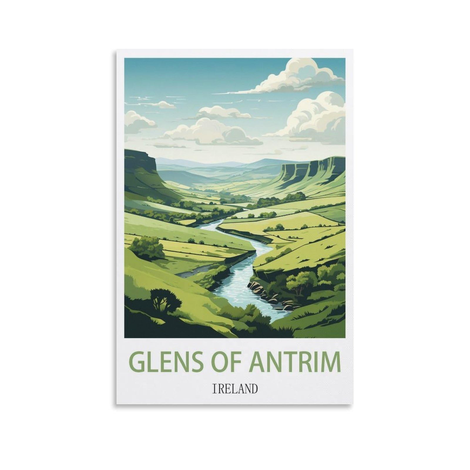 EZMLFA Diamond Art Kits Adults,Glens of Antrim Ireland,5D Dimond Picture, Crystal Gem Art Crafts for Boys Girls, DIY Mosaic Creations Set for Home Decor 50x60cm