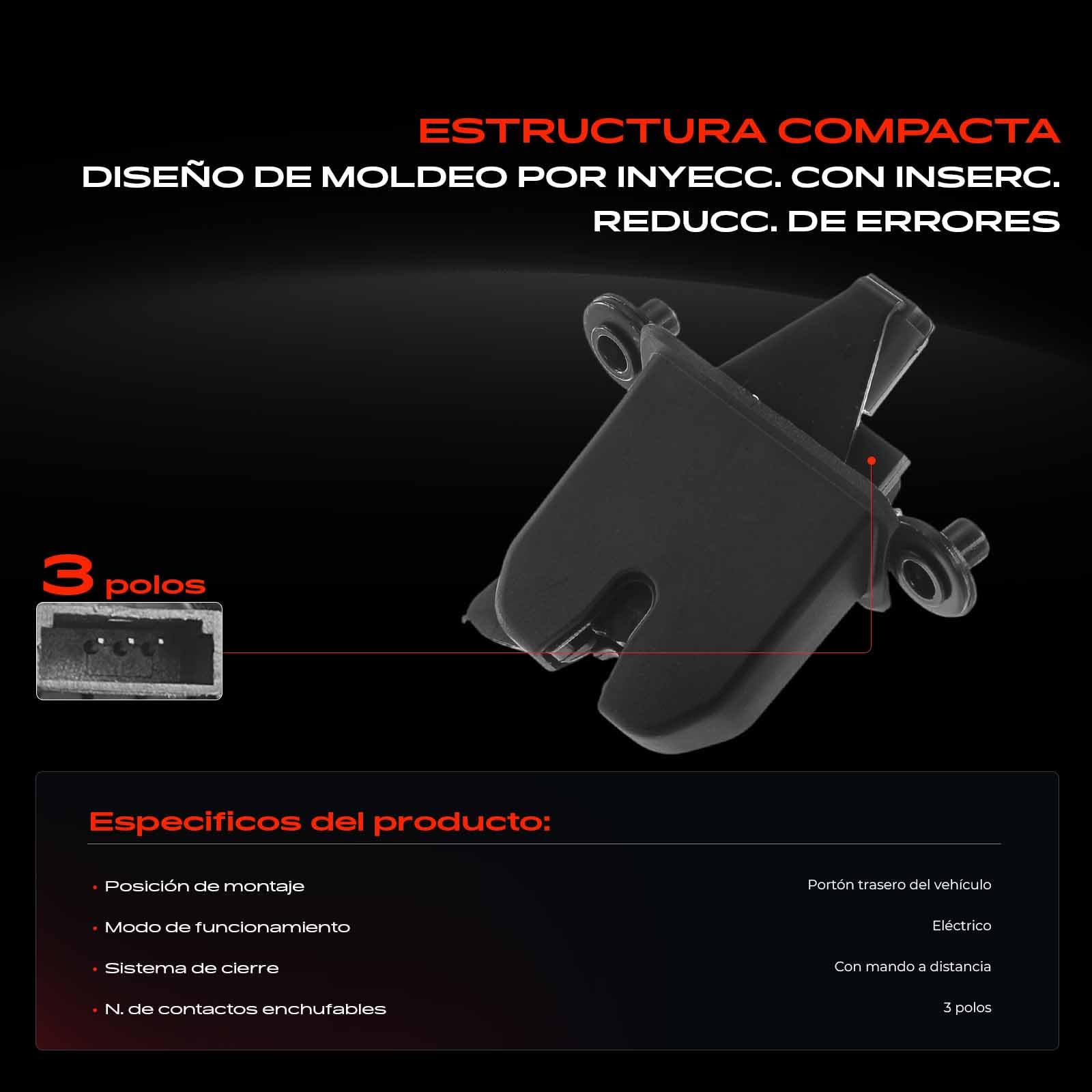 Frankberg Cerradura del portón trasero Cerradura de la puerta Puerta Trasera Compatible con O.c.t.a.v.i.a II Combi 1Z5 O.c.t.a.v.i.a II 1Z3 Replace# 1Z5827501D