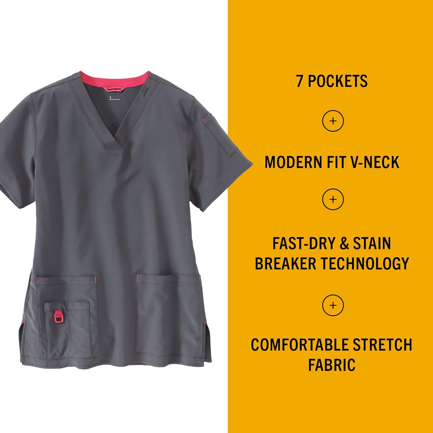 Carhartt Cross-Flex Scrubs for Women, V-Neck Scrub Tops - Image 3
