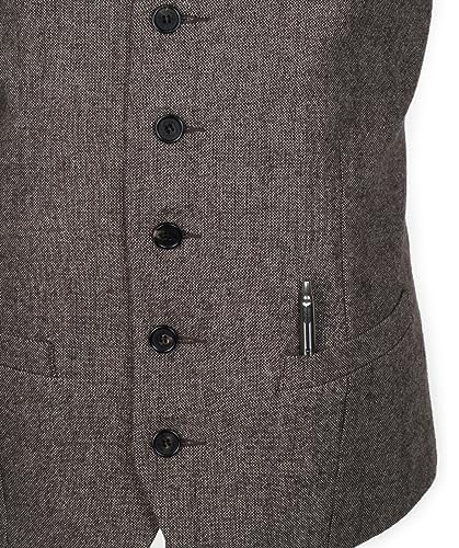 Ruth&Boaz 2Pockets 5Buttons Wool Herringbone Tweed Business Suit Vest4