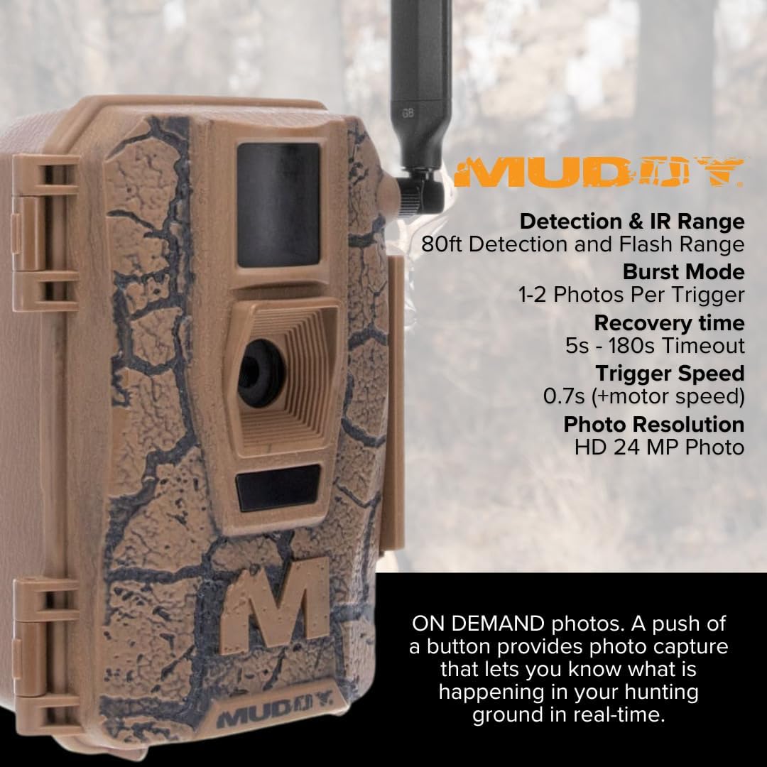 MUDDY Mitigator Cellular Trail Camera with specifications