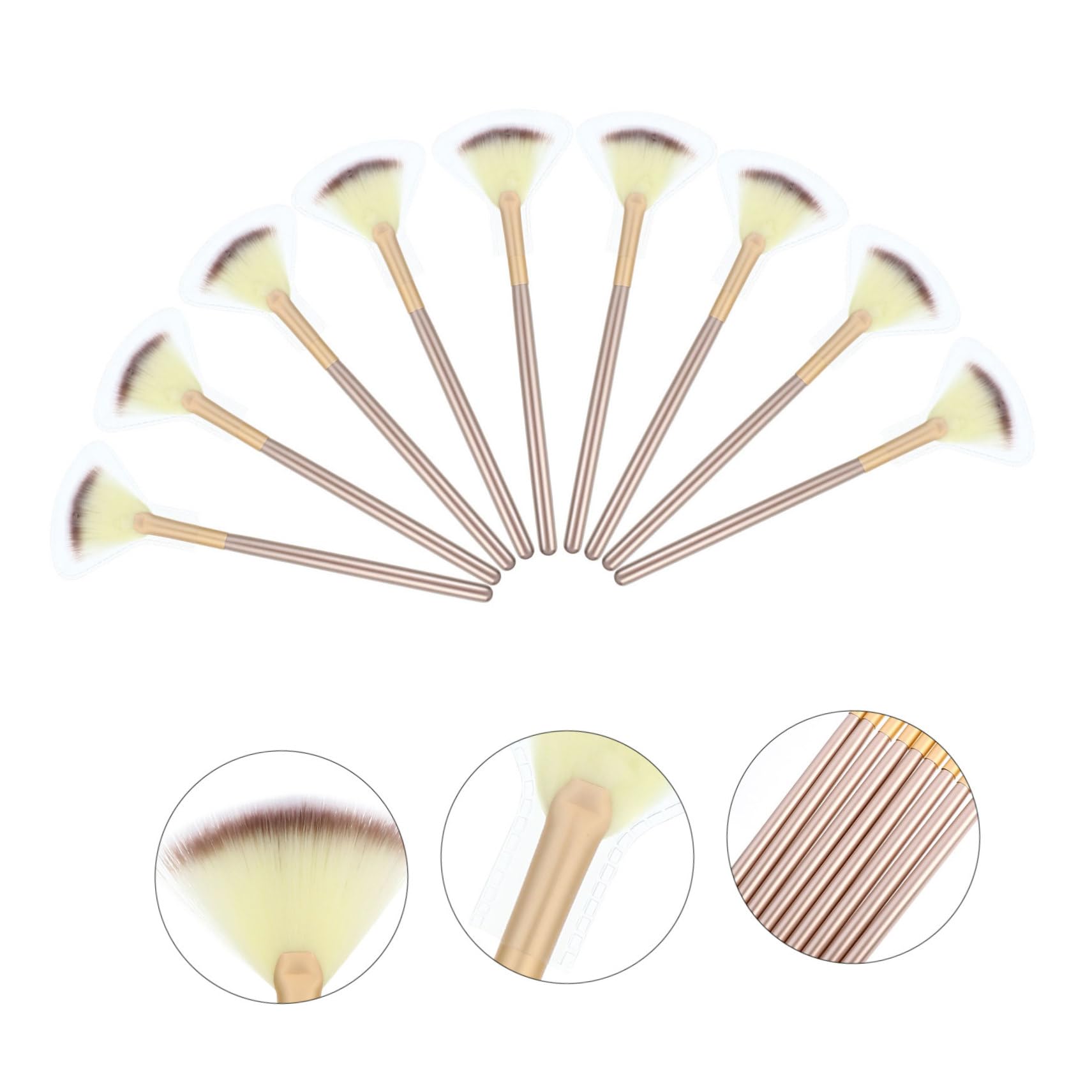 Balacoo 2sets Contouring Brush Set Includes Powder Fan Blush and Blending Brushes Manmade Fiber Smooth Surface Makeup Kit for Women Last Step Highlight Diffuser 9pcs*2