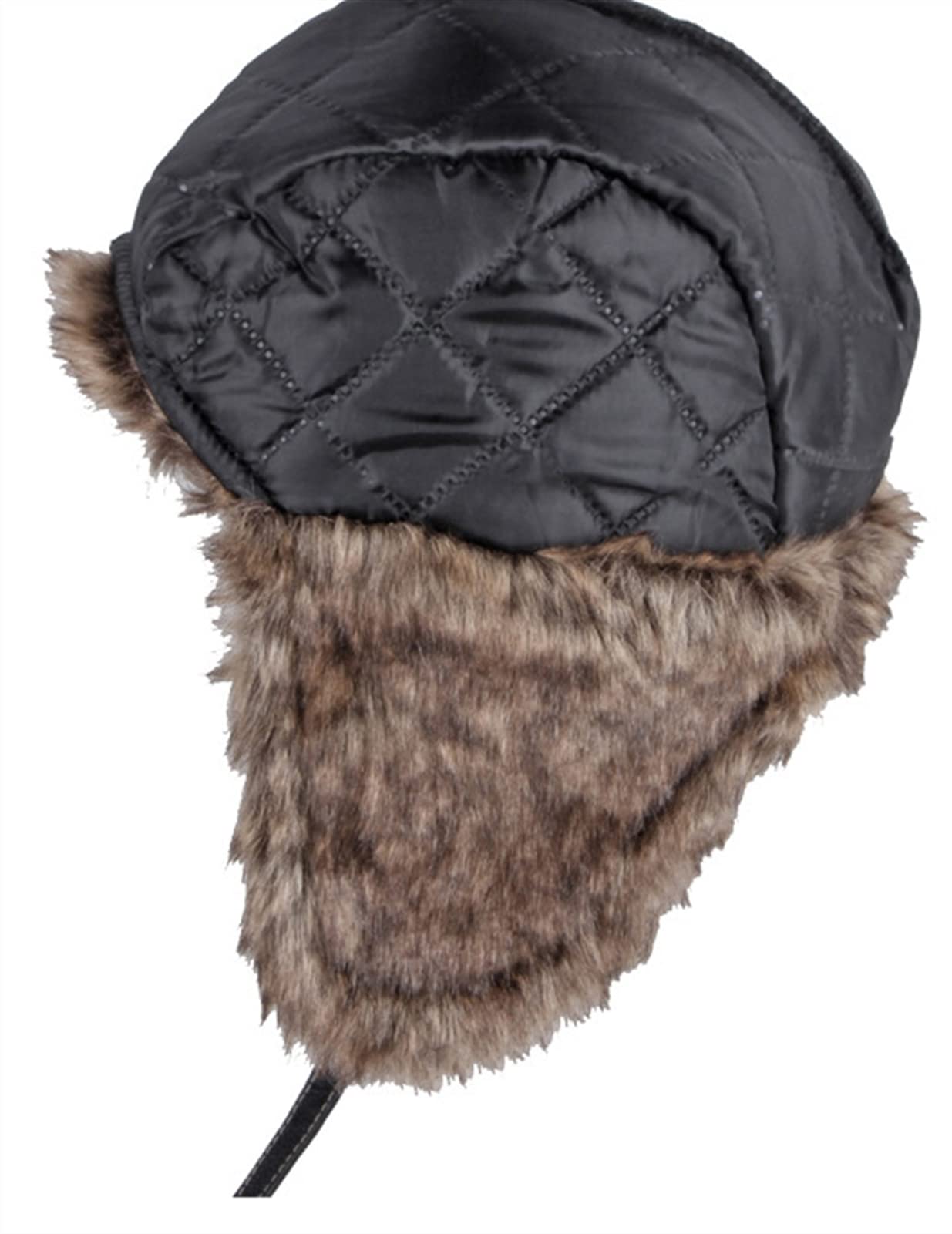 GIBZ Sombrero de Piel Sintética Hombre Mujere con Orejeras Gorro Ruso de Cuero para Invierno